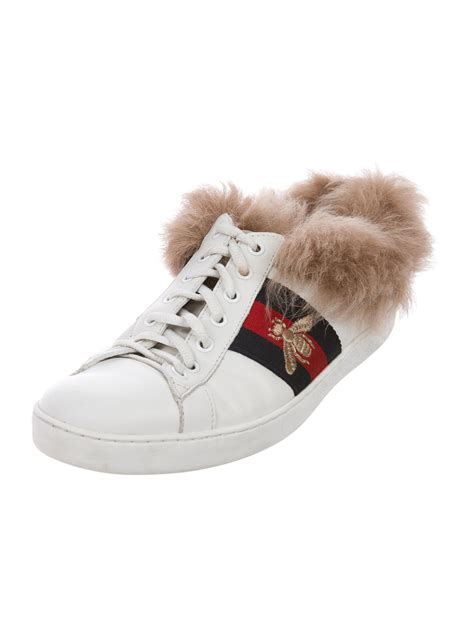 gucci sneakers with bow|Gucci fur sneakers women's.